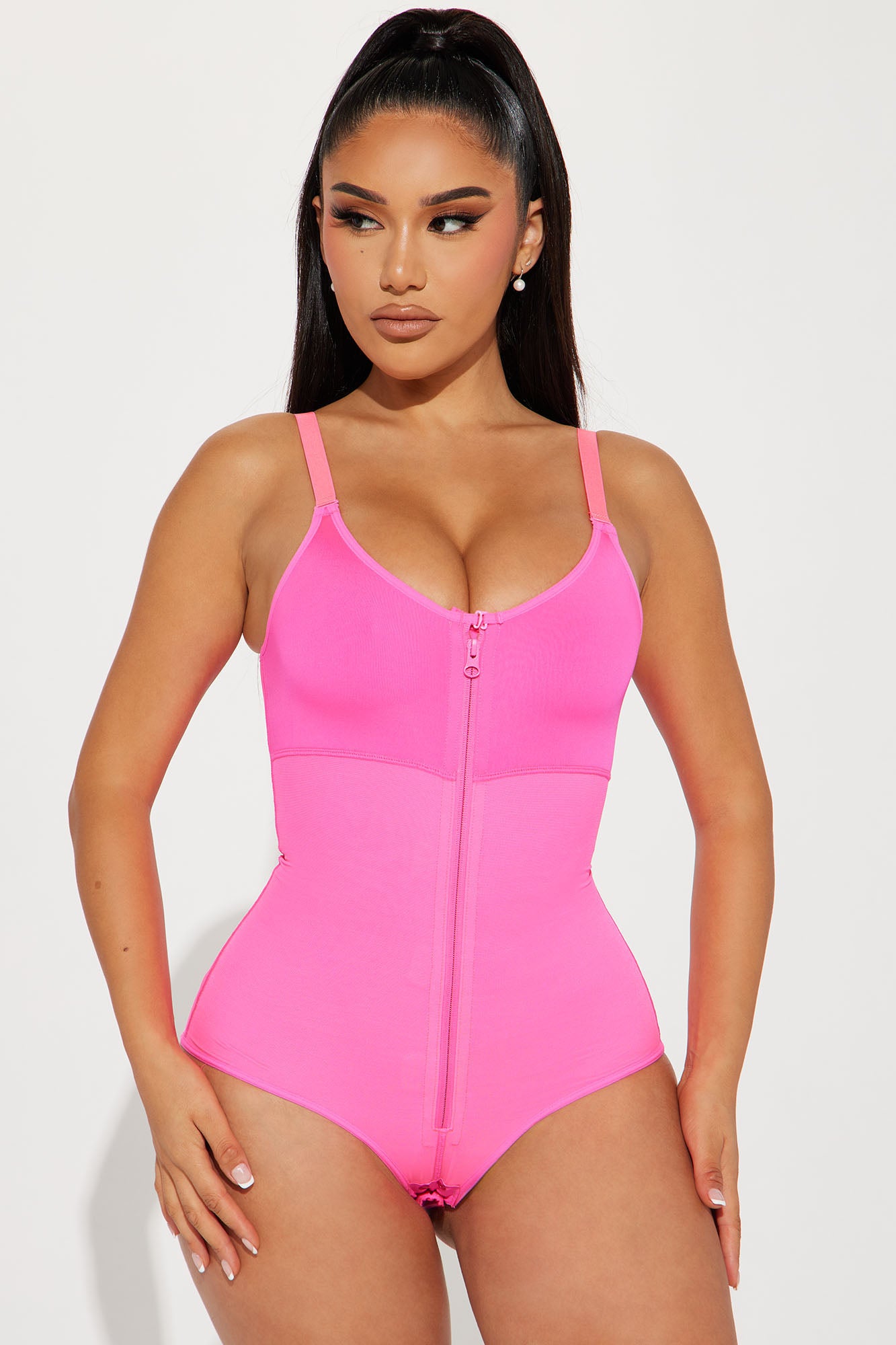 Snatched Tight Sculpting Shapewear Bodysuit - Hot Pink