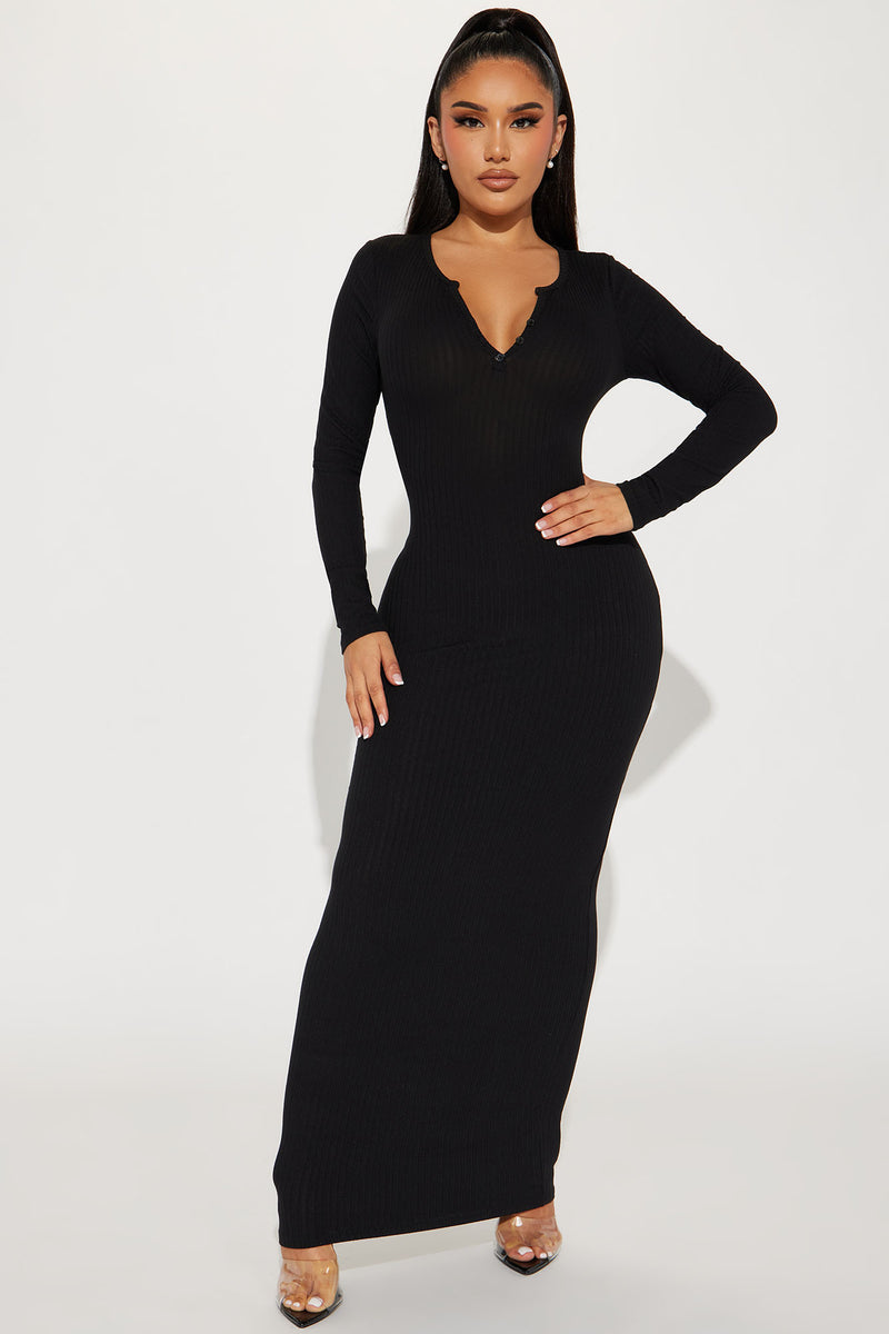 Jayda Ribbed Maxi Dress - Black | Fashion Nova, Dresses | Fashion Nova