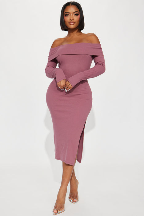 Mauve dress sale midi