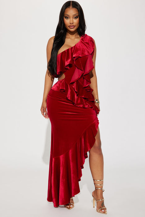 Long red dress deals fashion nova