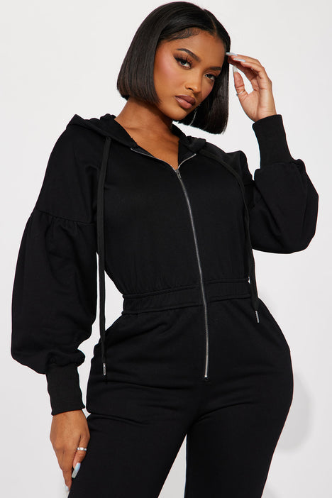 Let Me Know Lounge Jumpsuit Black