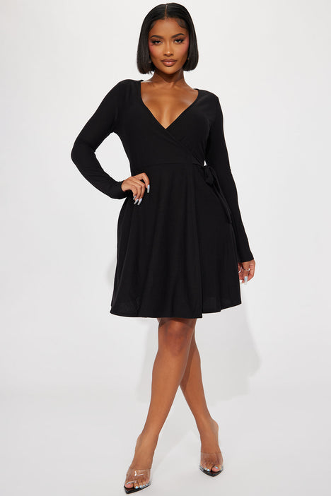 Layla Fit And Flare Mini Dress Black Fashion Nova Dresses