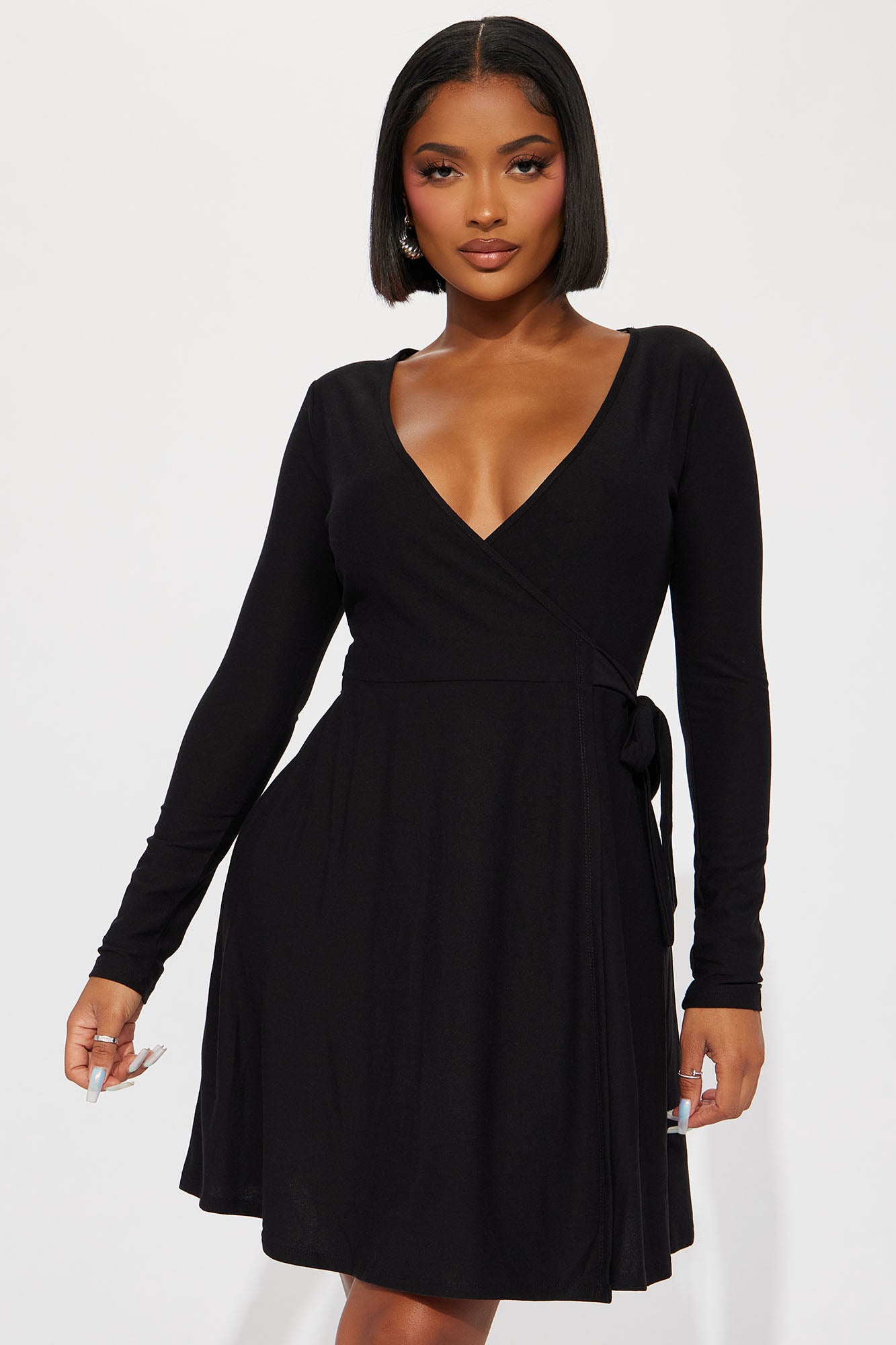 Layla Fit And Flare Mini Dress - Black, Fashion Nova, Dresses