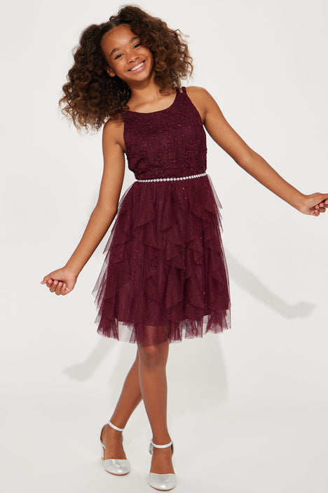Burgundy shop kids dress