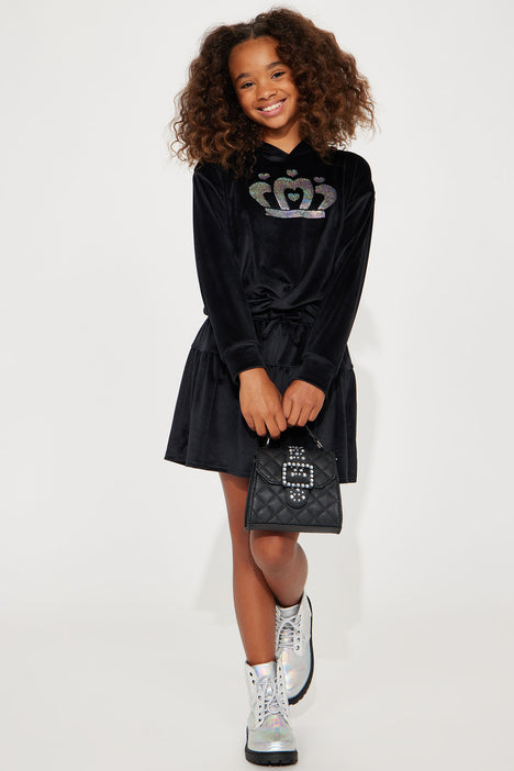 Velour skirt and hoodie set discount