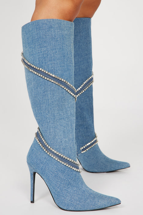 Embellished knee sales high boots