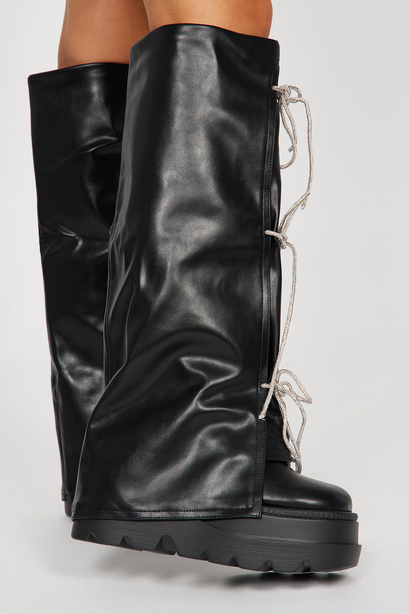 The Thrill Of It Platform Knee High Boots - Black | Fashion Nova, Shoes ...