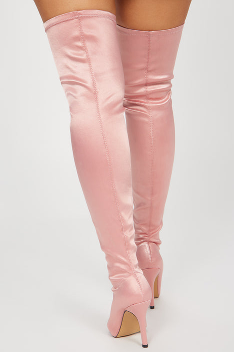 Blush pink thigh high deals boots