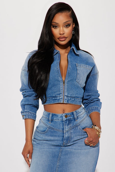 Jean jacket and hotsell jean skirt set