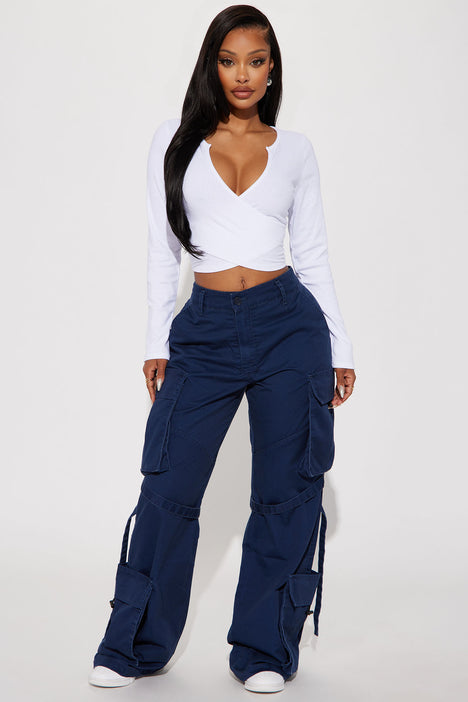 Navy cargo pants womens online