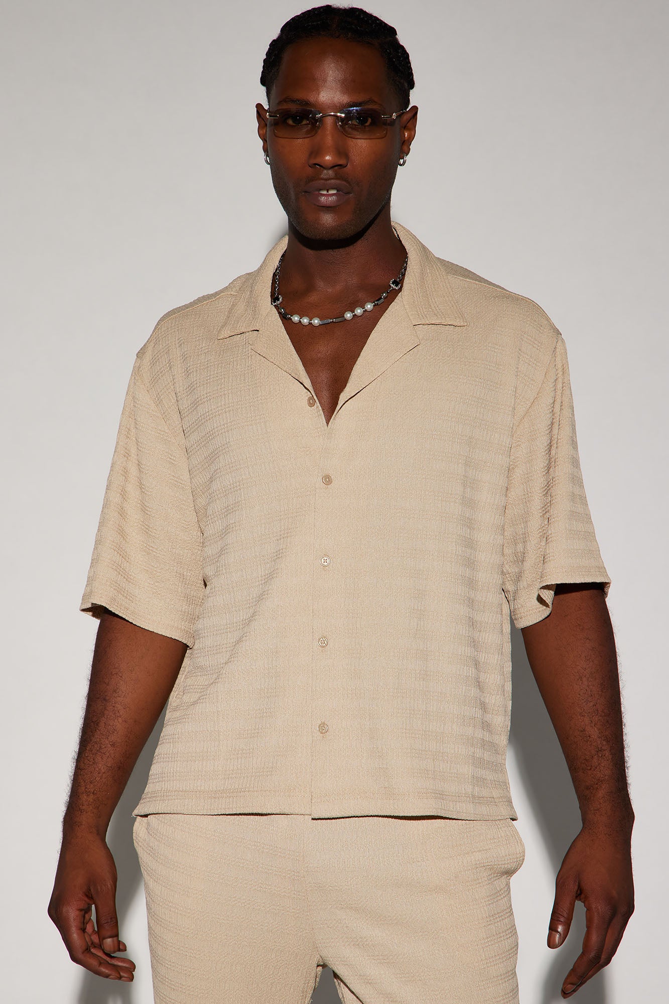 Tan button up shirt cheap