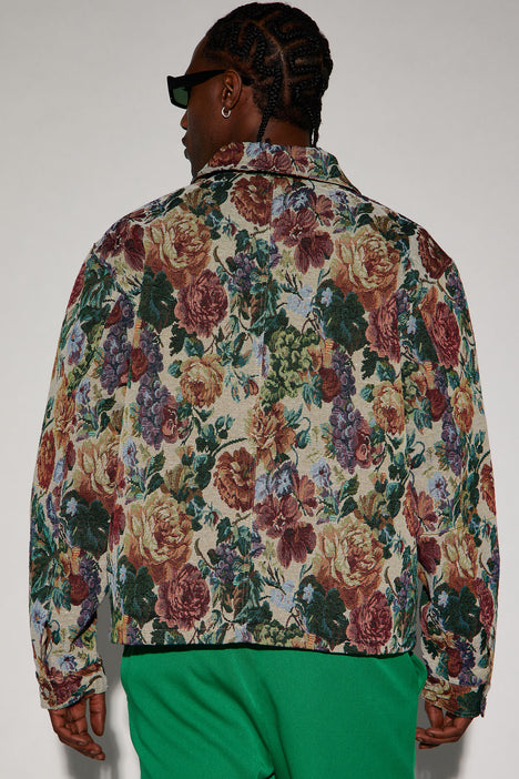 All You Need Is Tapestry Trucker Jacket - Green/combo