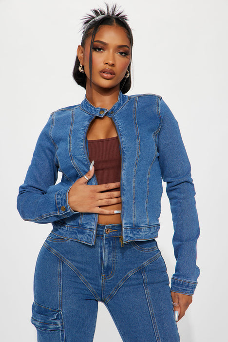 Moto online jean jacket