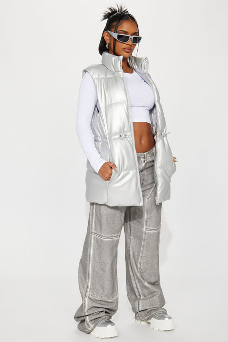 Silver 2025 puffer vest