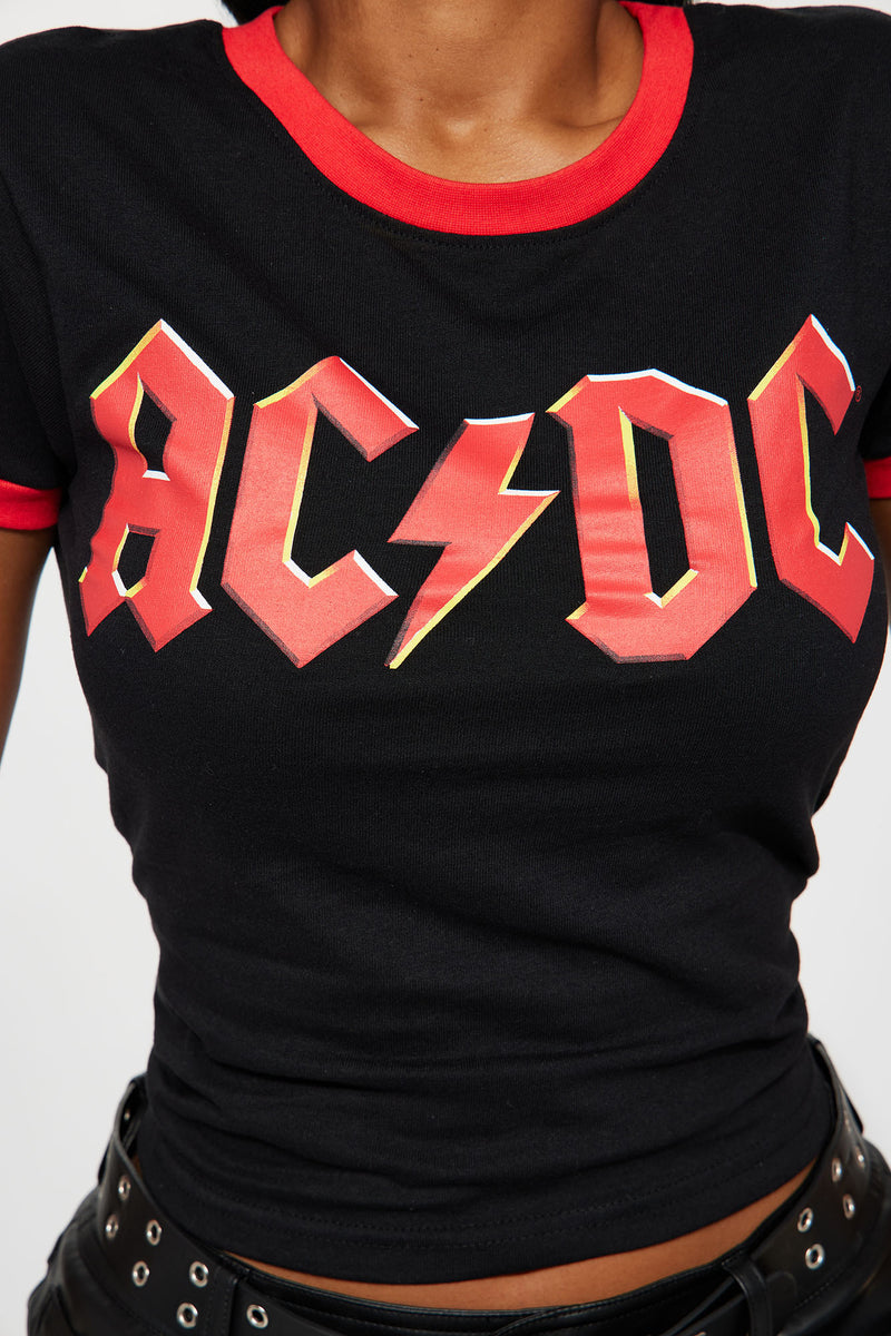 ACDC Rocker Ringer Tee - Black/Red | Fashion Nova, Screens Tops and ...