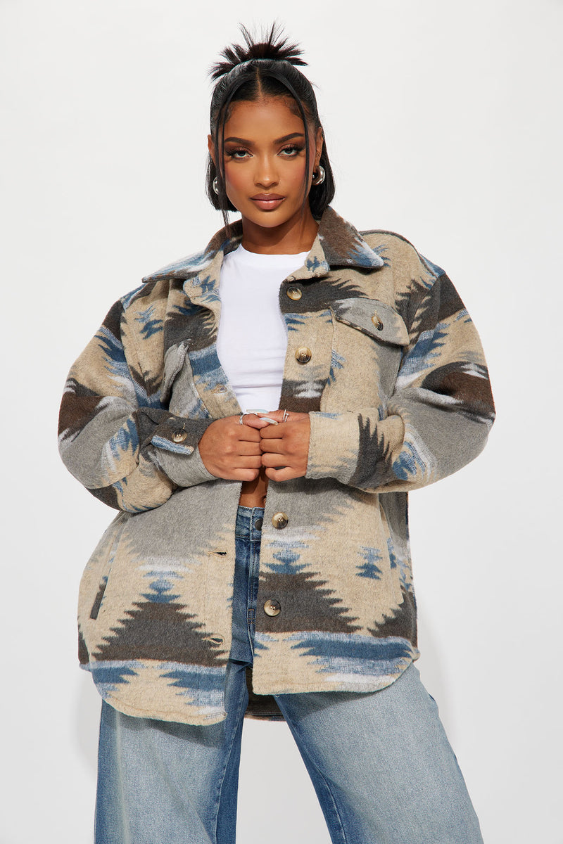 Country Side Love Wool Shacket - Grey/combo | Fashion Nova, Jackets ...