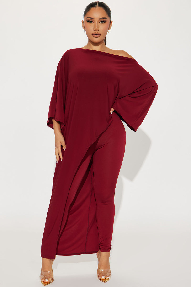 Beverly Off Shoulder Legging Set - Burgundy | Fashion Nova, Matching ...