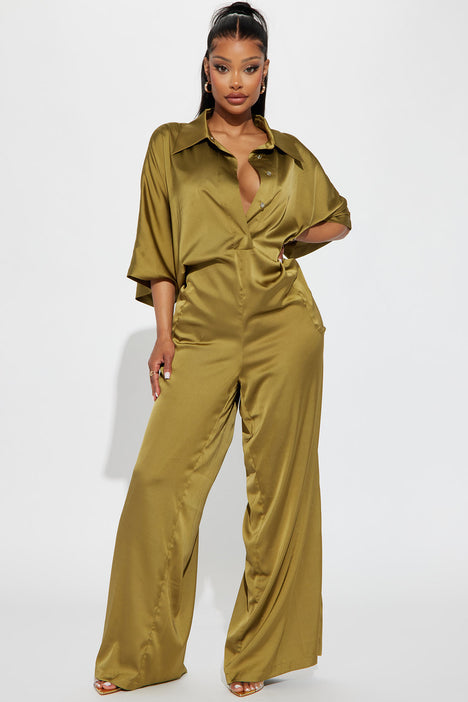 Yellow discount satin jumpsuit