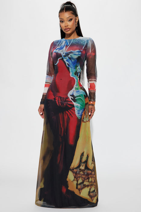 Fashion nova long hotsell sleeve maxi dress