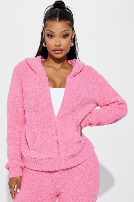 Pink shop fuzzy tracksuit