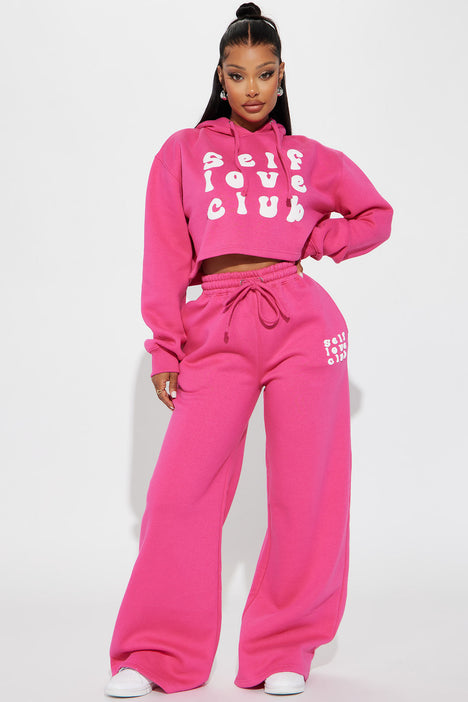 Pink wide leg sweatpants store