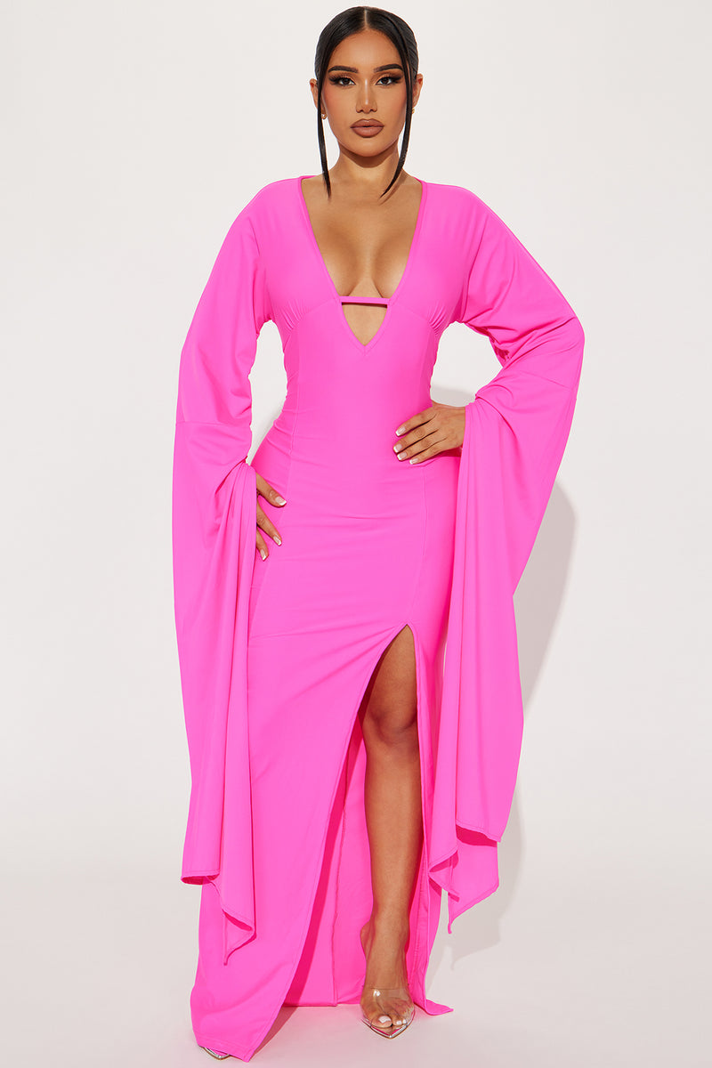 Shanghai Long Sleeve Maxi Dress - Hot Pink | Fashion Nova, Dresses ...