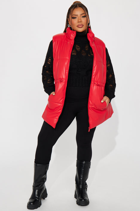 Red plus size vest top