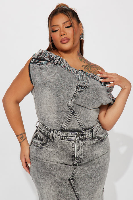 Demi Denim Maxi Dress Black Wash Fashion Nova Dresses