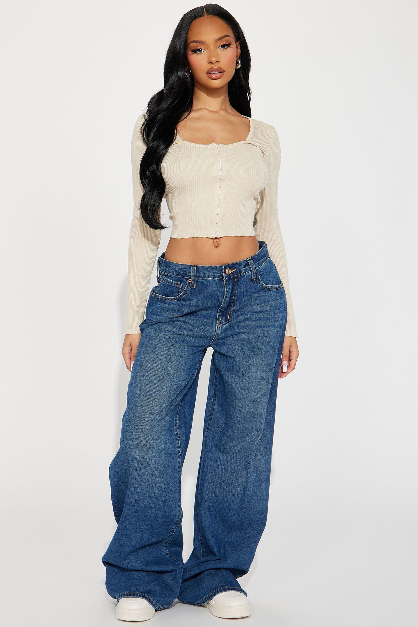 Chelsea Drop Waist Baggy Jeans - Medium Wash, Fashion Nova, Jeans