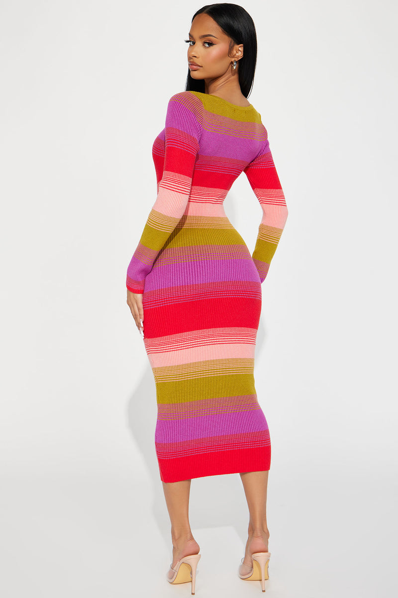 Multi Color Sweater Dress Sweater Dress Rainbow Dress Fashion Nova Cheap Fashion  Nova