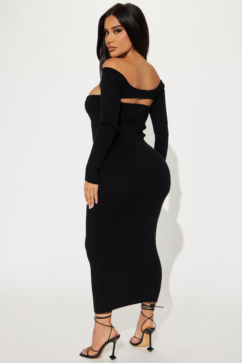 Aspen Sweater Maxi Dress - Black | Fashion Nova, Dresses | Fashion Nova