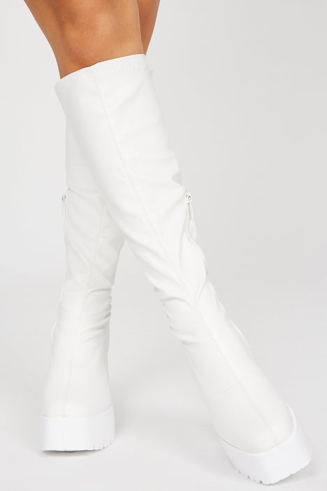 Fashion nova best sale white boots