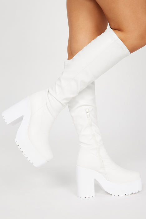 White boots fashion nova hotsell