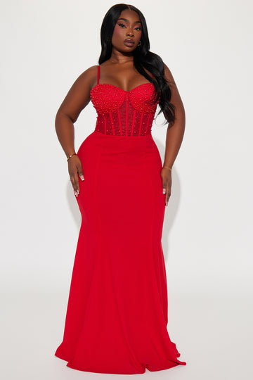 Fashion nova red prom dress shop