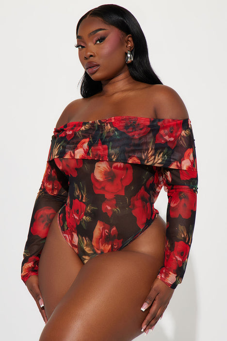 Plus size sales red bodysuit