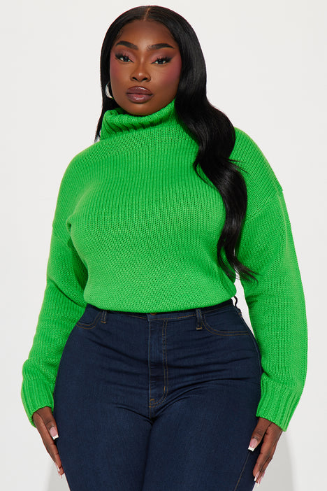 Plus size hot sale green sweater