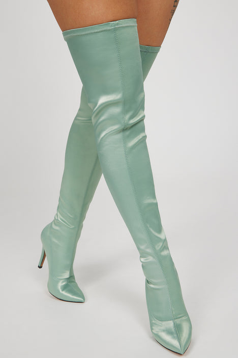 Green over the knee boots store