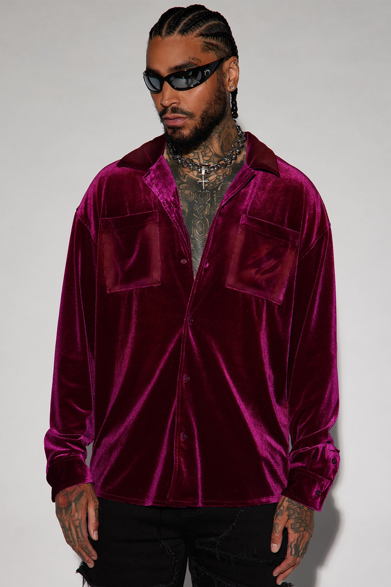 Velvet long discount sleeve shirt