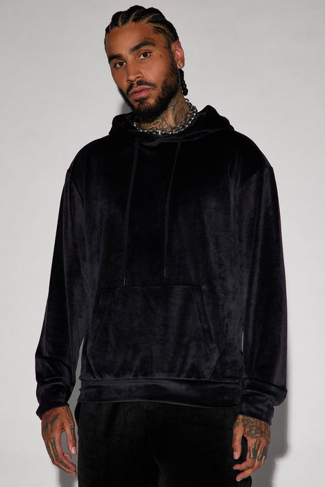 Black velvet hoodie 2025