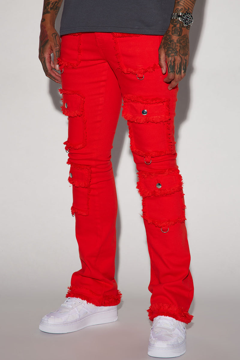 Fit Check Stacked Skinny Flared Pants - Red | Fashion Nova, Mens Pants ...