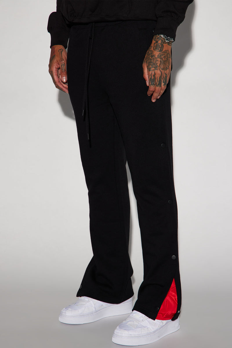 Tyson Snap Straight Sweatpant - Black | Fashion Nova, Mens Fleece ...