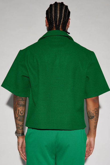 Green button up cheap shirt short sleeve