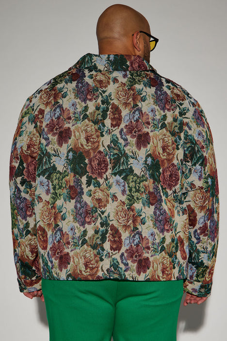 All You Need Is Tapestry Trucker Jacket - Green/combo