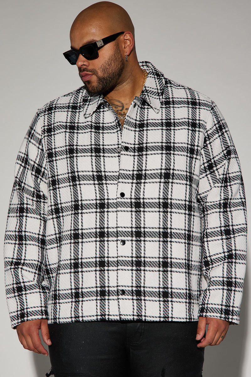 Fitch Tweed Plaid Shacket - White/Black | Fashion Nova, Mens Jackets ...