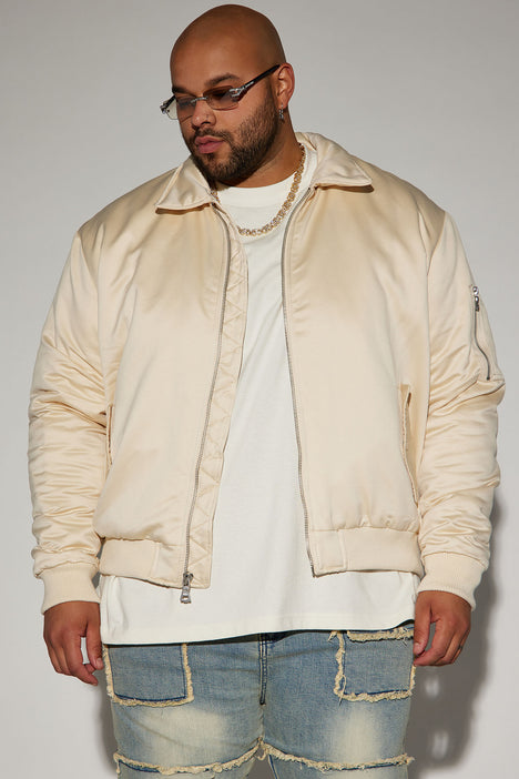 Tan bomber jacket mens sale