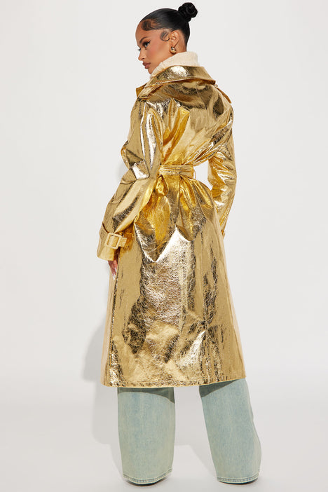 Gold metallic hotsell coat