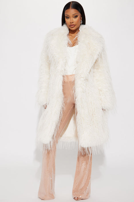 Bubble Baby Faux Fur Coat Ivory Fashion Nova Jackets Coats