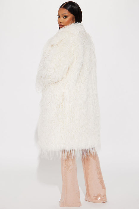 Baby faux fur coat white top