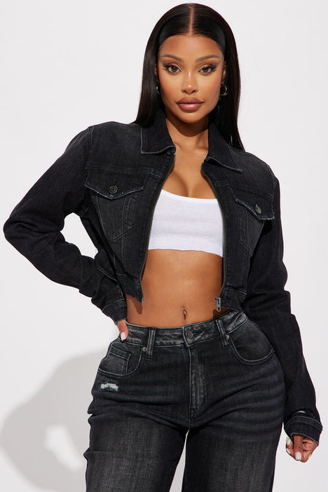 Fashion nova black denim new arrivals jacket