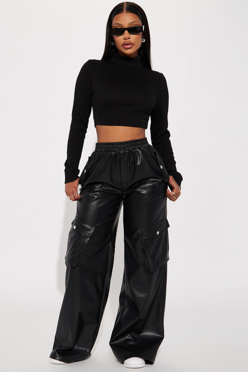 Valencia Faux Leather Cargo Pant - Black | Fashion Nova, Pants ...